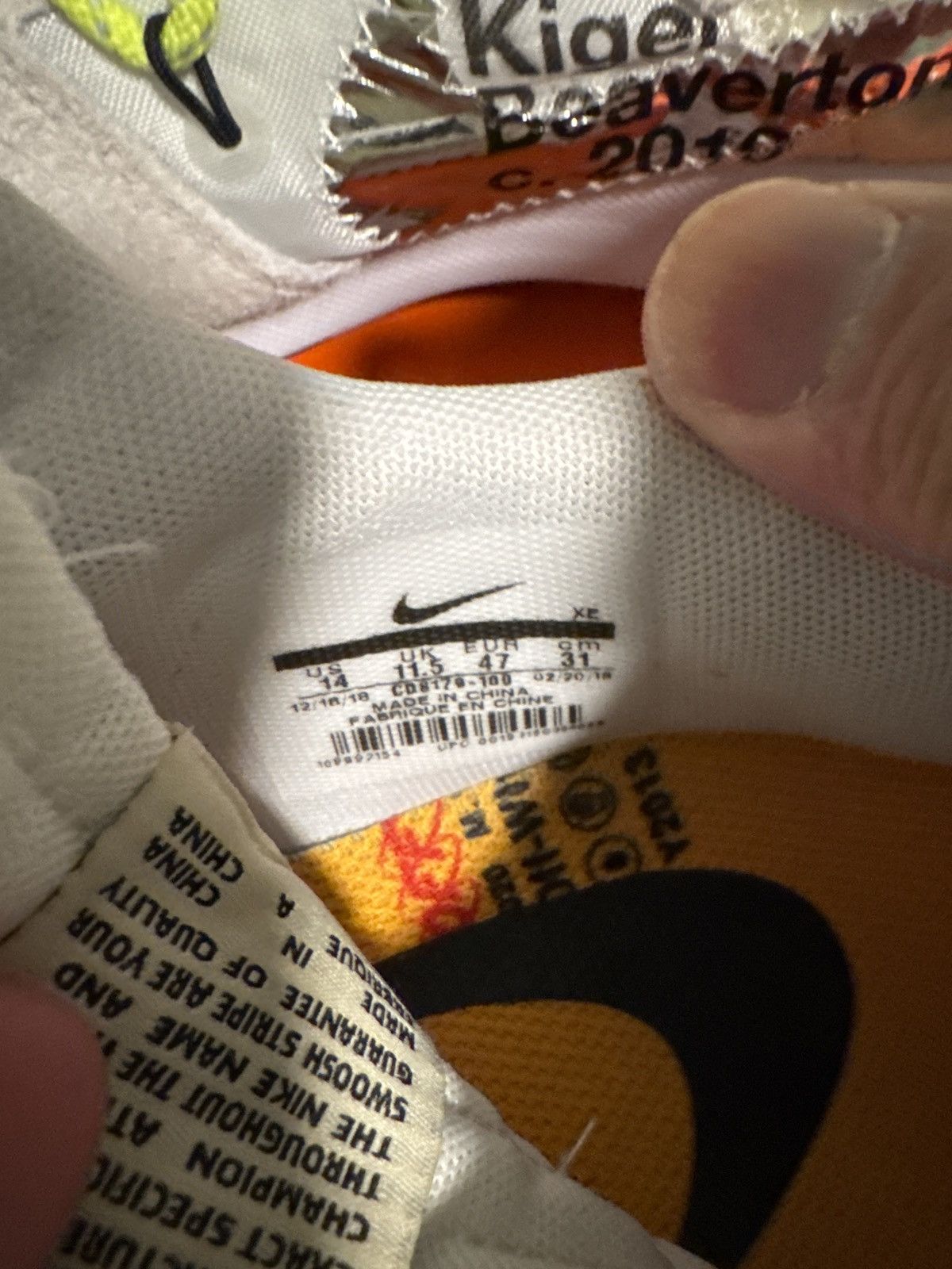 Nike × Off-White Off White x Nike Zoom Terra Kiger 5 - White/Metallic Silver Size US 12.5 / EU 45-46 - 7 Thumbnail