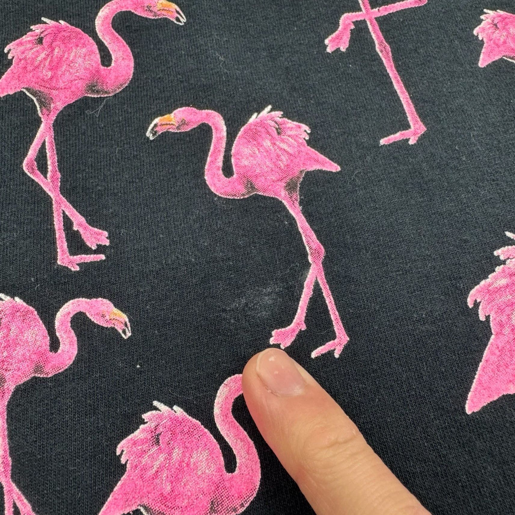 Vintage VINTAGE Flamingo T Shirt Men Small All Over Print Black Wild Cotton Nature Animals 90s Merch Mens Size US S / EU 44-46 / 1 - 3 Thumbnail