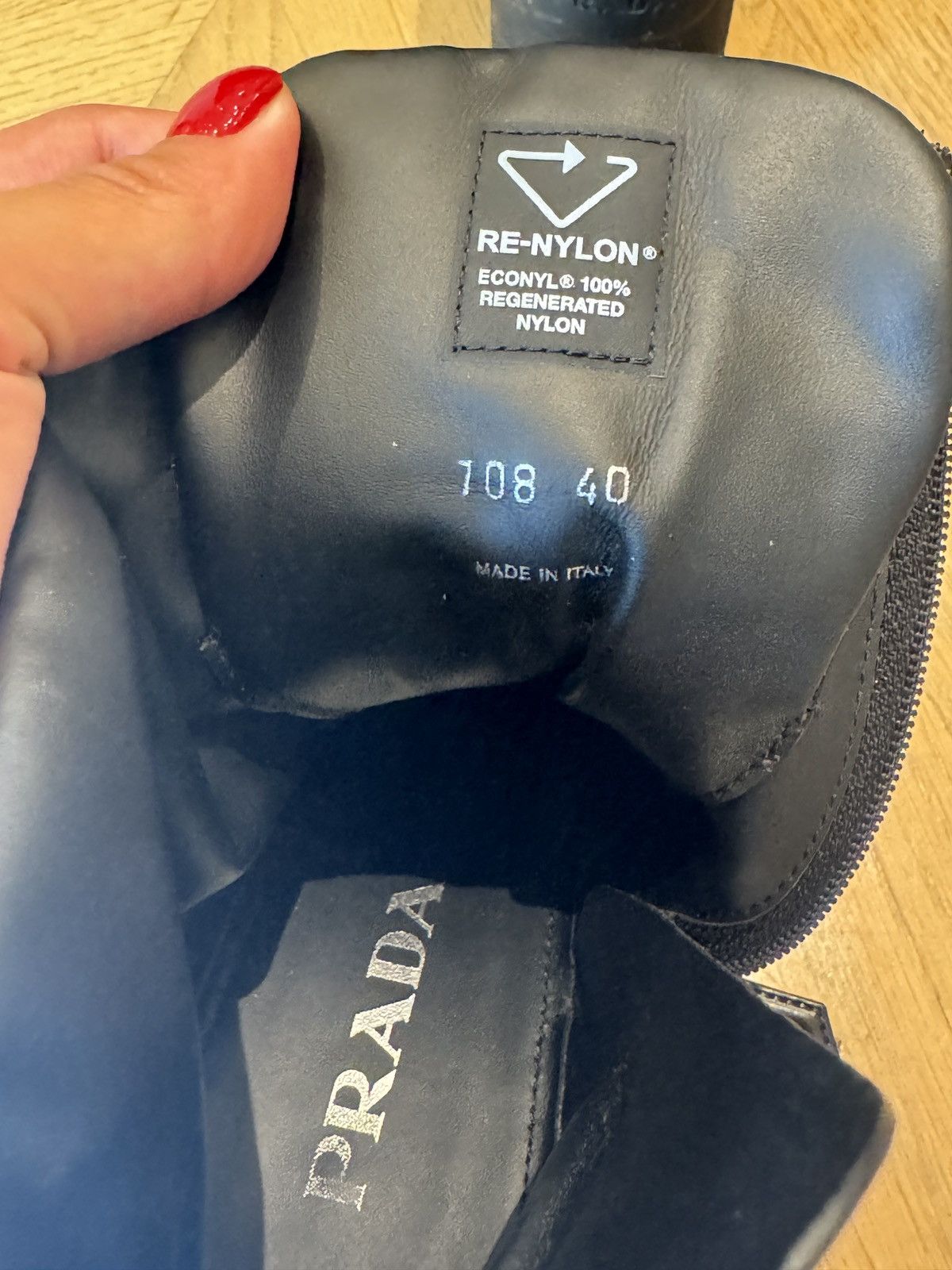 Prada Prada Re-Nylon Heeled Combat Boots – Black – Size 40 Size US 10 / IT 40 - 5 Thumbnail