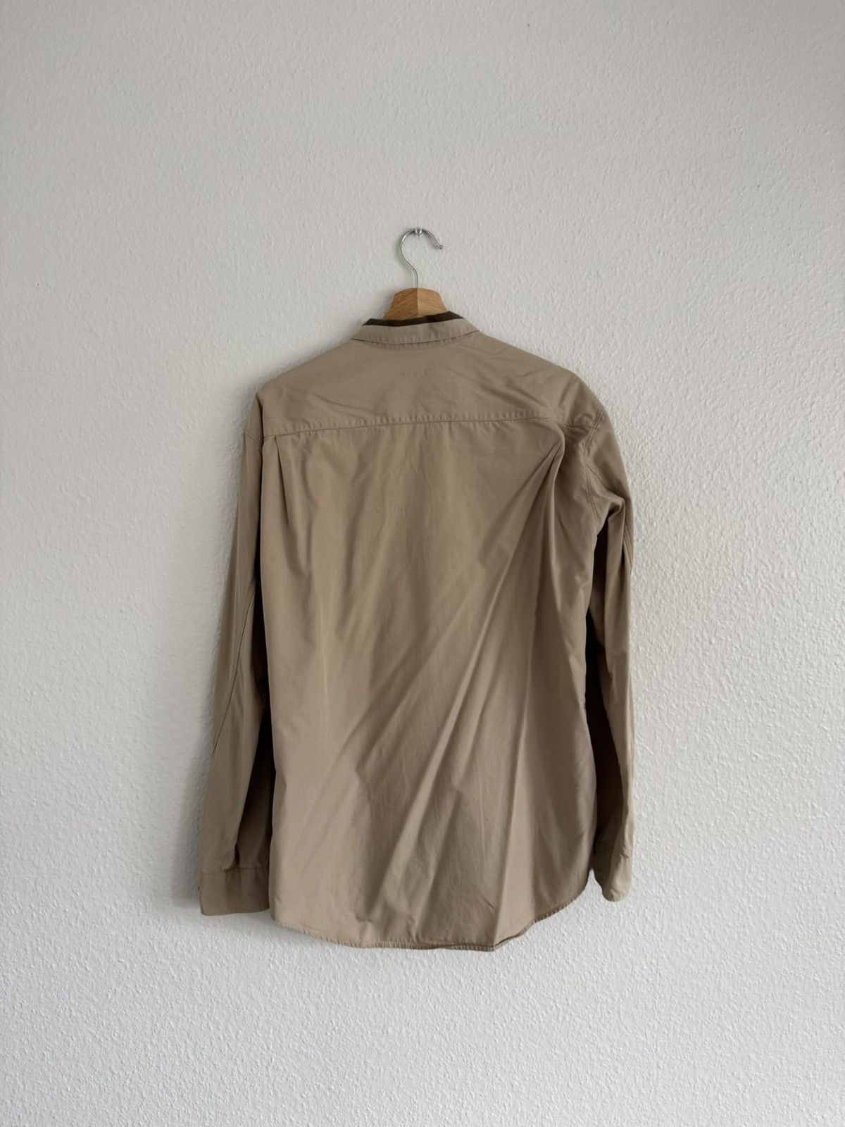 Helmut Lang Helmut Lang Contrast Collar Beige Military Shirt Size US M / EU 48-50 / 2 - 4 Thumbnail