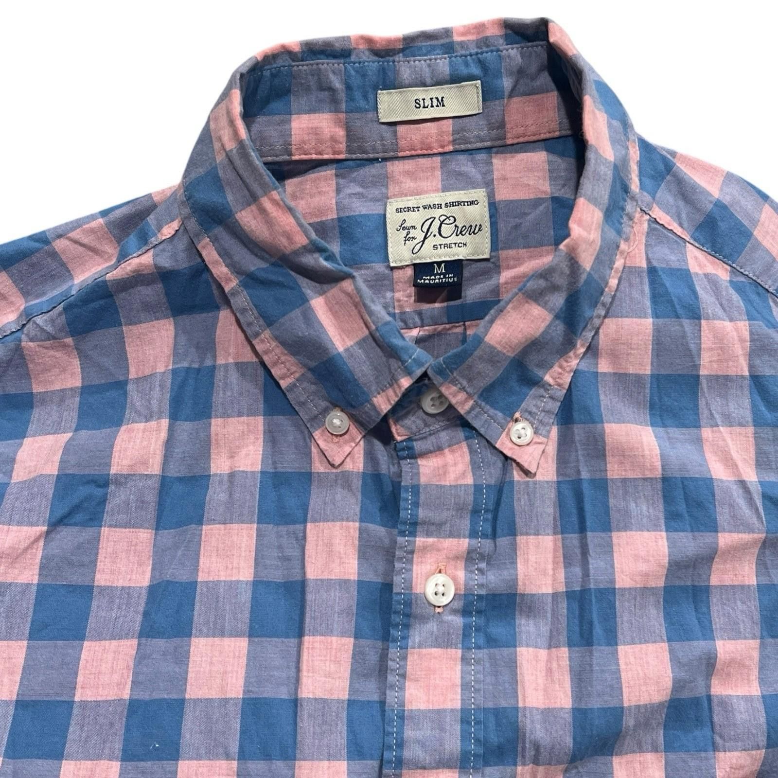 J.Crew J Crew Shirt Mens M Blue Slim Button Down Plaid Pink Check Size US M / EU 48-50 / 2 - 1 Thumbnail