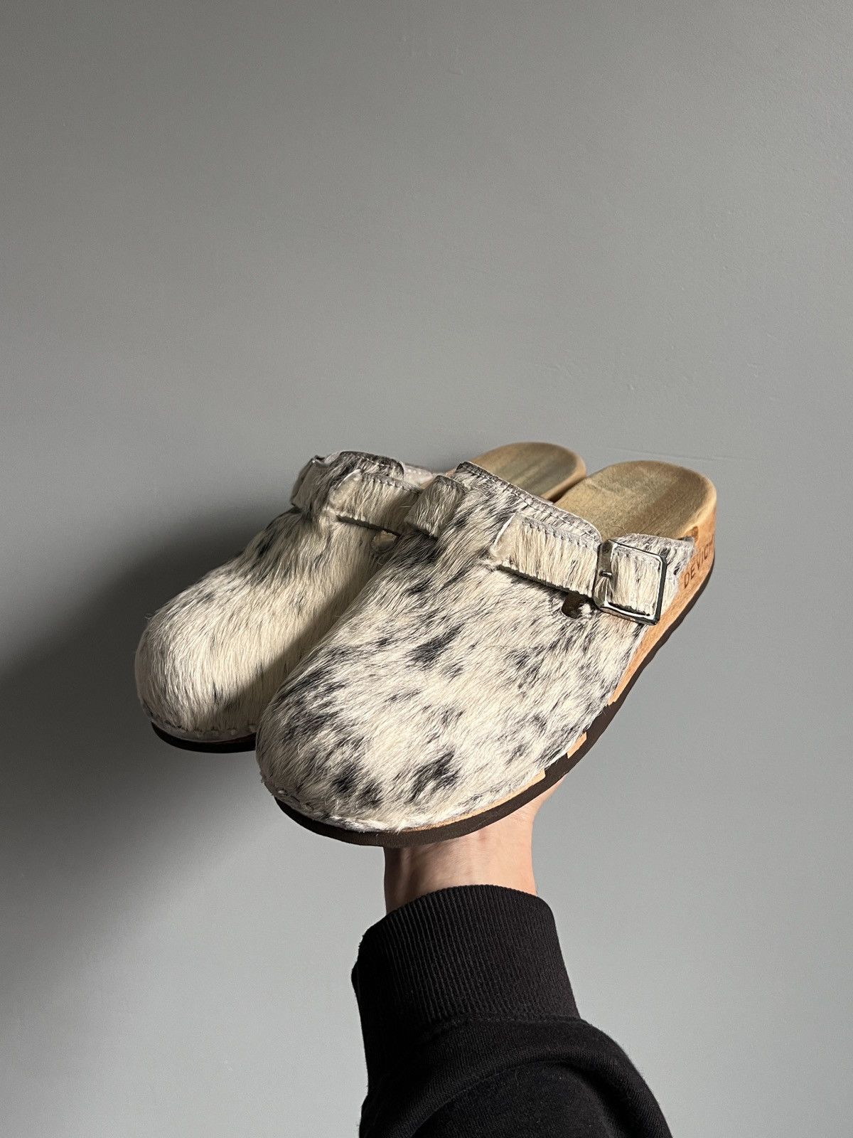 Handmade × Vintage Devich Bezay Vintage Cow Print Woody Clogs Size US 10 / IT 40 - 1 Thumbnail