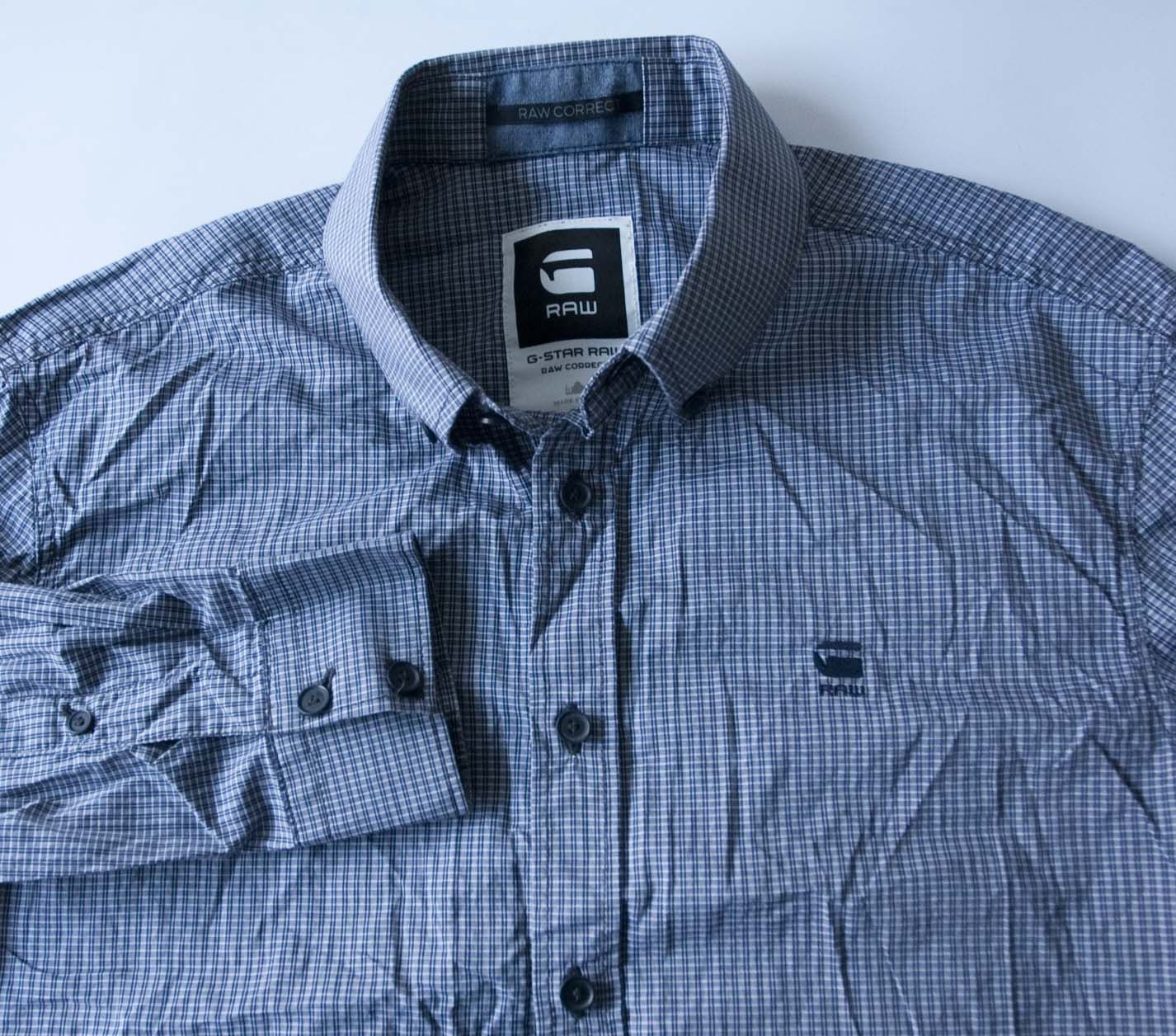G-Star G Star Raw Correct Roll Up Shirt Size S Blue/Gray Plaid Size US S / EU 44-46 / 1 - 1 Thumbnail