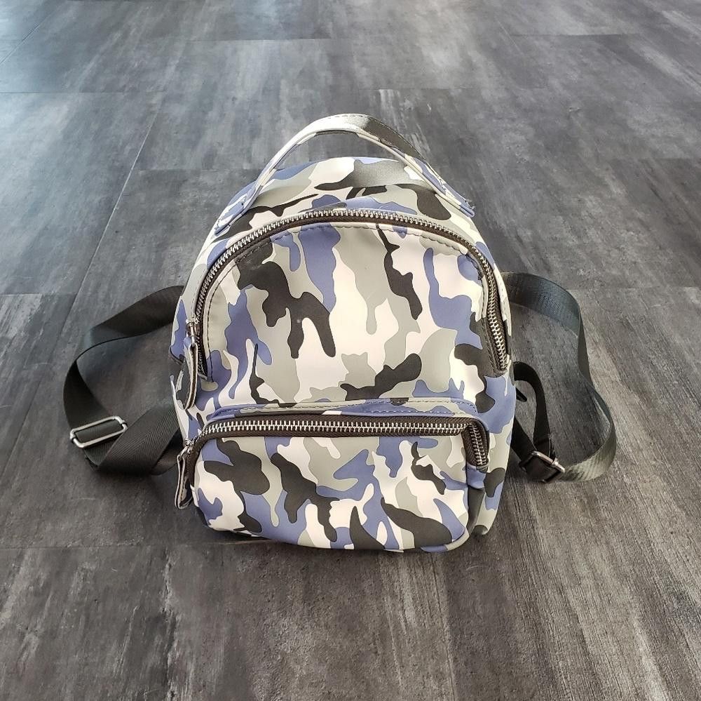 Designer Blue Camo PrettyLittleThing Mini Backpack Size ONE SIZE - 1 Thumbnail