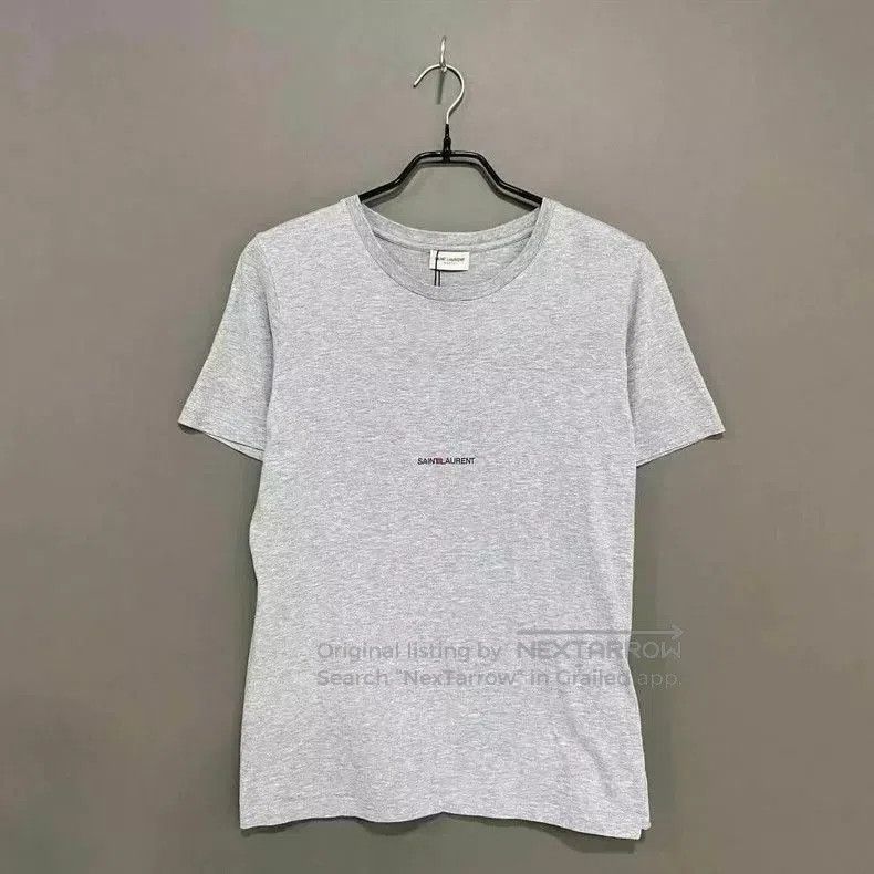 Saint Laurent Paris Saint Laurent Gray Slogan Short Sleeve Tee. Size US S / EU 44-46 / 1 - 1 Thumbnail