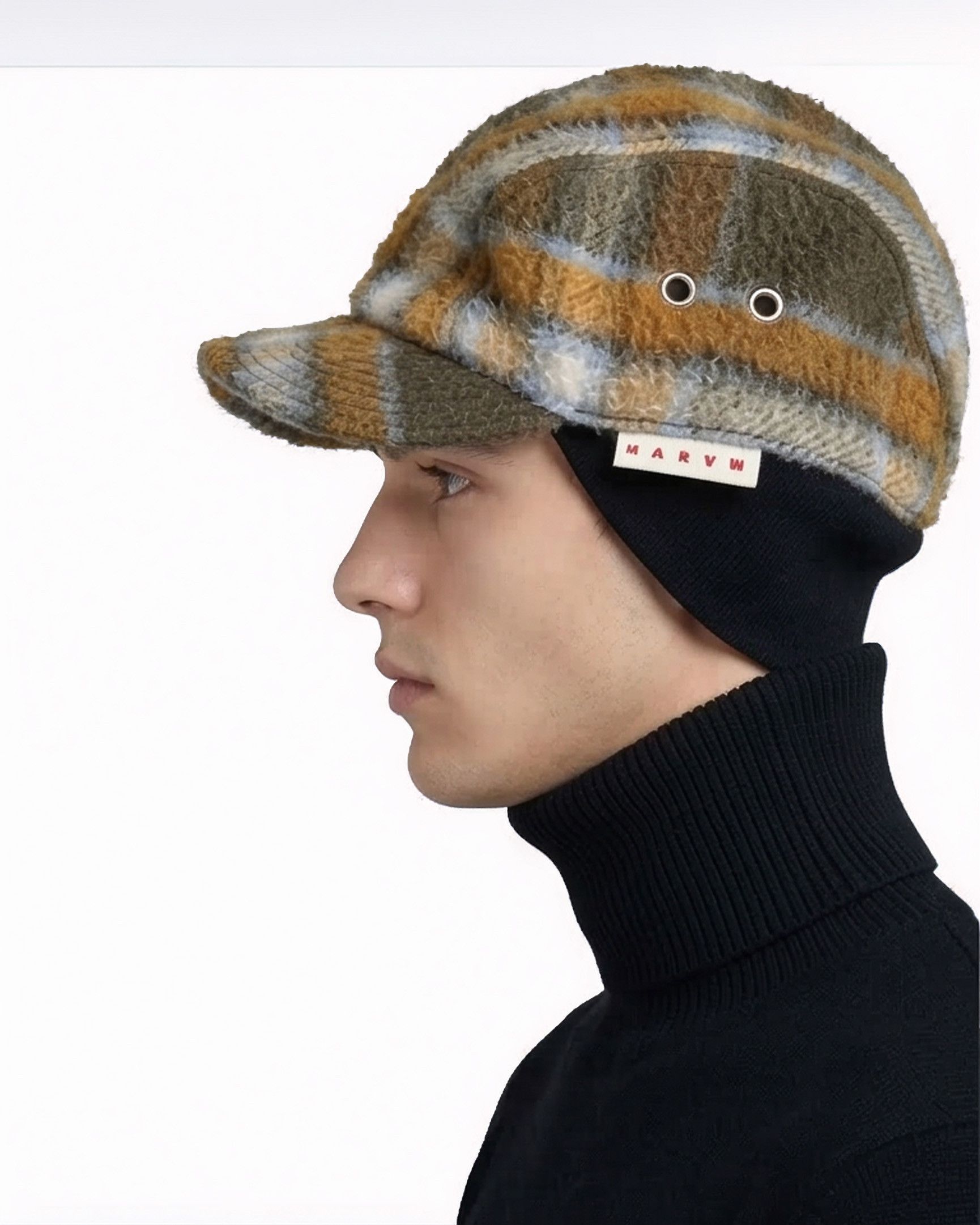 Marni Checked Wool Hat Cover Ears Size ONE SIZE - 1 Thumbnail
