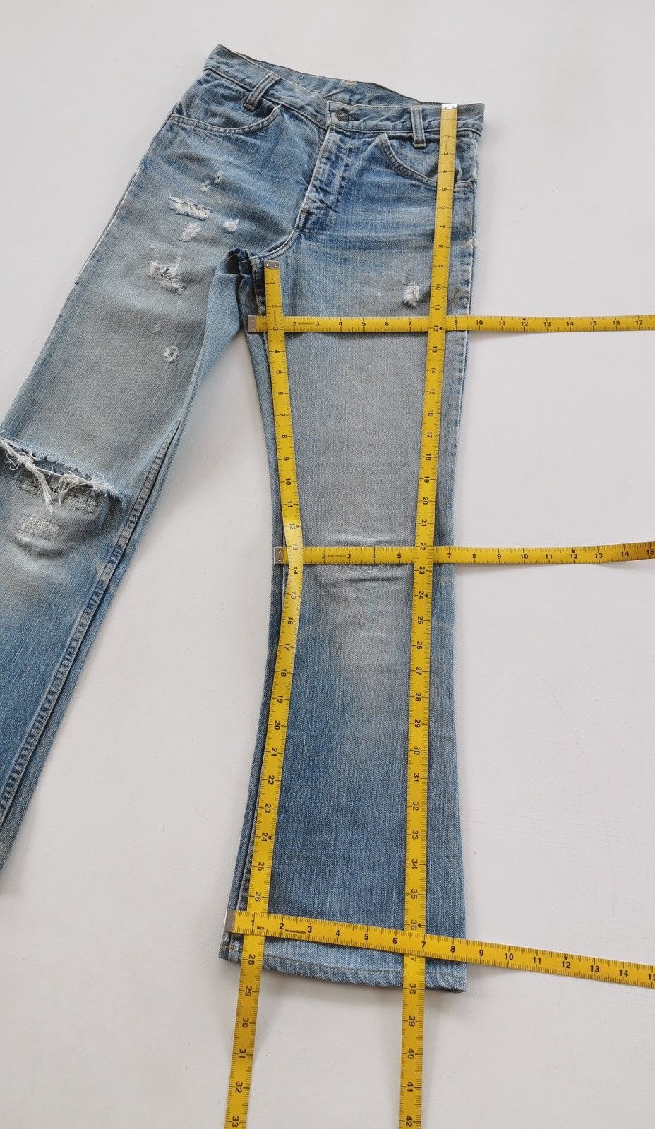 Levi's 70s Vintage Levis 746 Flare Orange Tab Denim Jeans Size US 27 - 14 Thumbnail