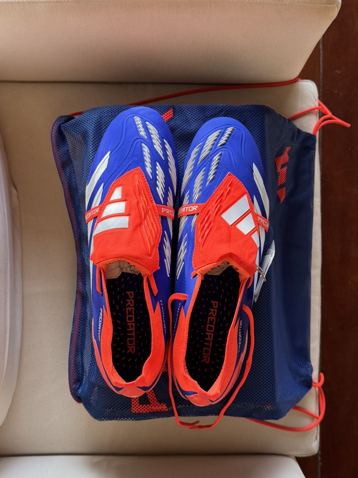 Adidas Adidas Predator 24 FG Elite Tongue Lucid Blue Solar Red Size US 10.5 / EU 43-44 - 10 Thumbnail