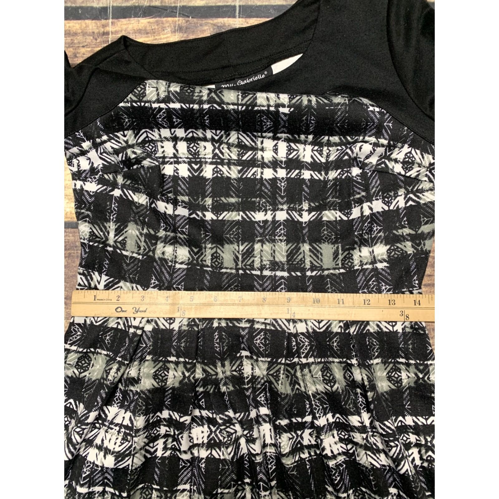 Vintage Mlle Gabrielle Black Plaid 3/4 Sleeve Pullover Dress Size Small Women’s Knee Length Limited Belt Not Included Size S / US 4 / IT 40 - 7 Thumbnail
