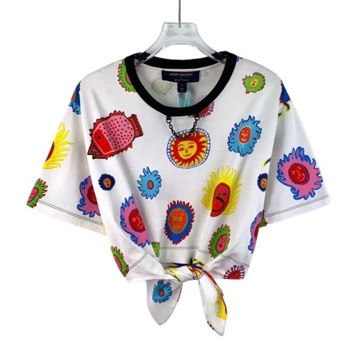 Louis Vuitton Louis Vuitton x Kusama White Sun Print T-shirt Size S / US 4 / IT 40 - 1 Thumbnail
