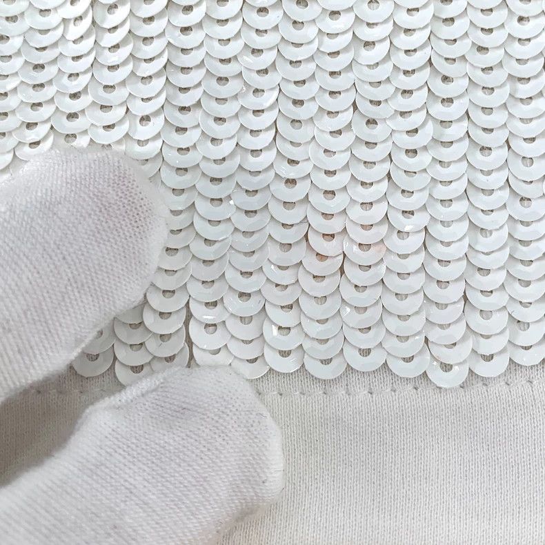 Louis Vuitton Louis Vuitton 23 White Sequined Cotton Crew Neck Short Sle Size S / US 4 / IT 40 - 9 Thumbnail