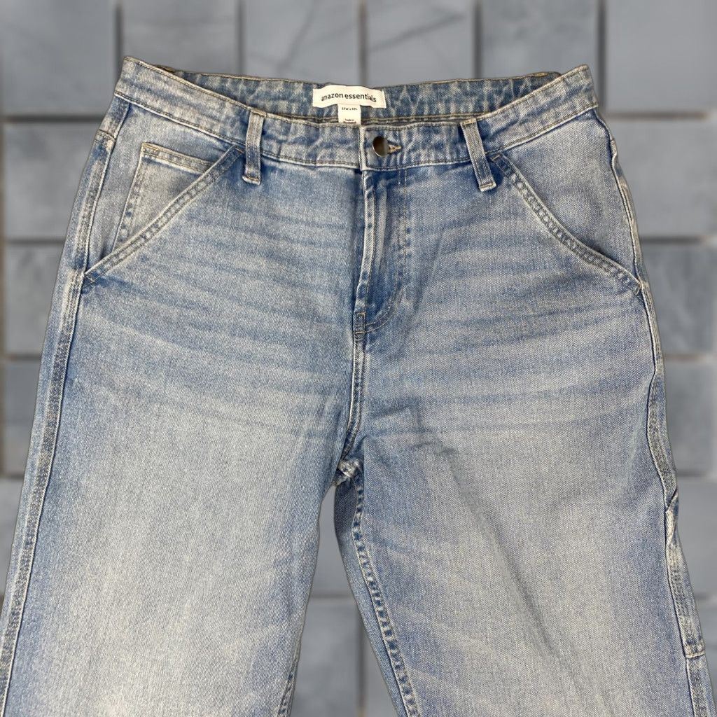 Essentials Amazon Essentials Jeans Mens 33X32 Blue Straight Leg Pockets Loose Fit Stretch A Jeans Size US 33 - 1 Thumbnail