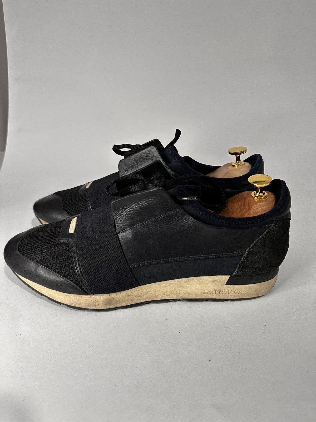 Balenciaga Balenciaga Leather and Mesh Race Runners Mens Sneakers. Size US 11 / EU 44 - 2 Thumbnail