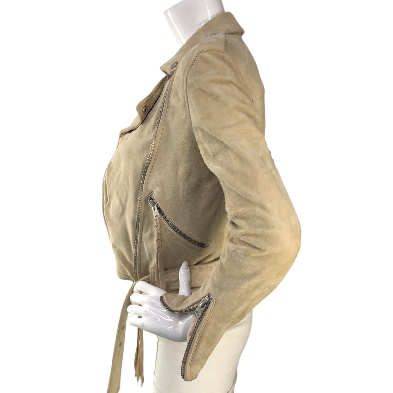 Allsaints Allsaints Size 2 Jacket Moto Plait Balfern Biker Goat Suede Size XS / US 0-2 / IT 36-38 - 5 Thumbnail
