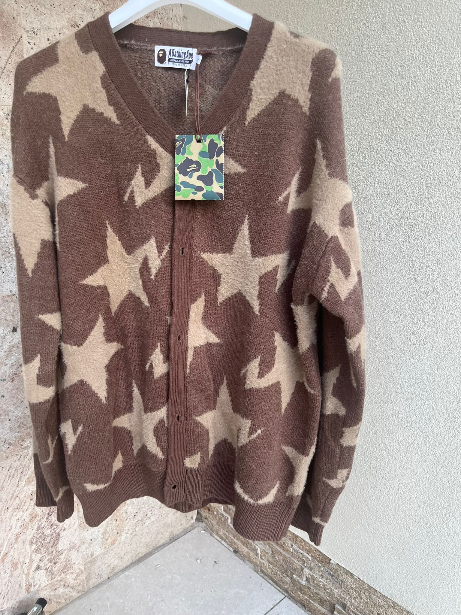 Bape Star Pattern Relaxed Cardigan Size US L / EU 52-54 / 3 - 3 Thumbnail