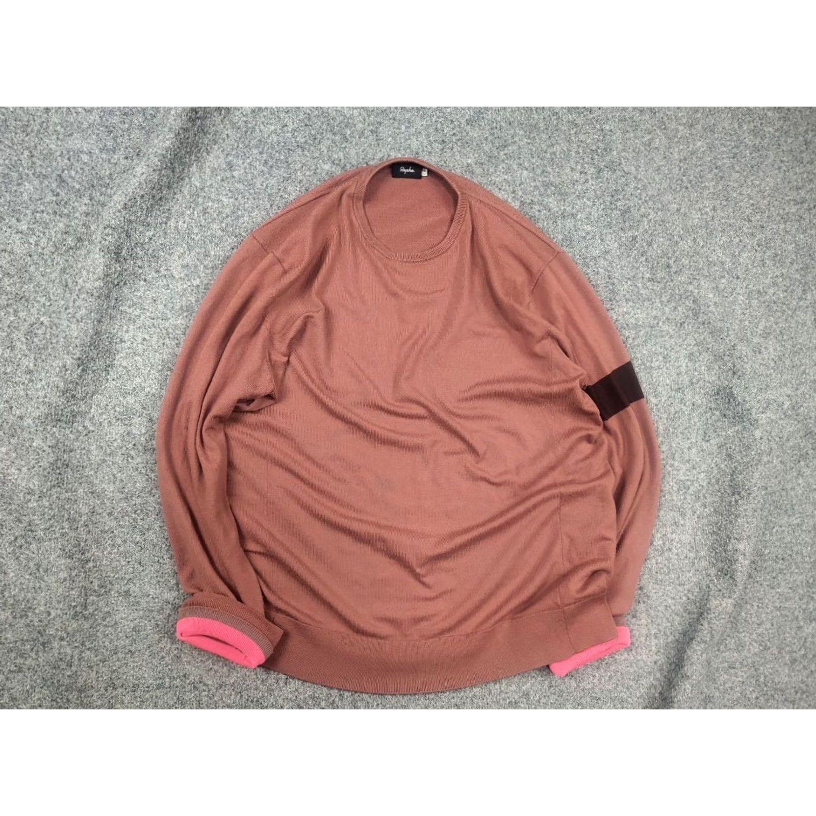 Rapha Rapha Casual Merino Wool Blend Crew Neck Knit Jumper Sweater Cycling Zip pockets XL Coral Men Size US XL / EU 56 / 4 - 2 Thumbnail