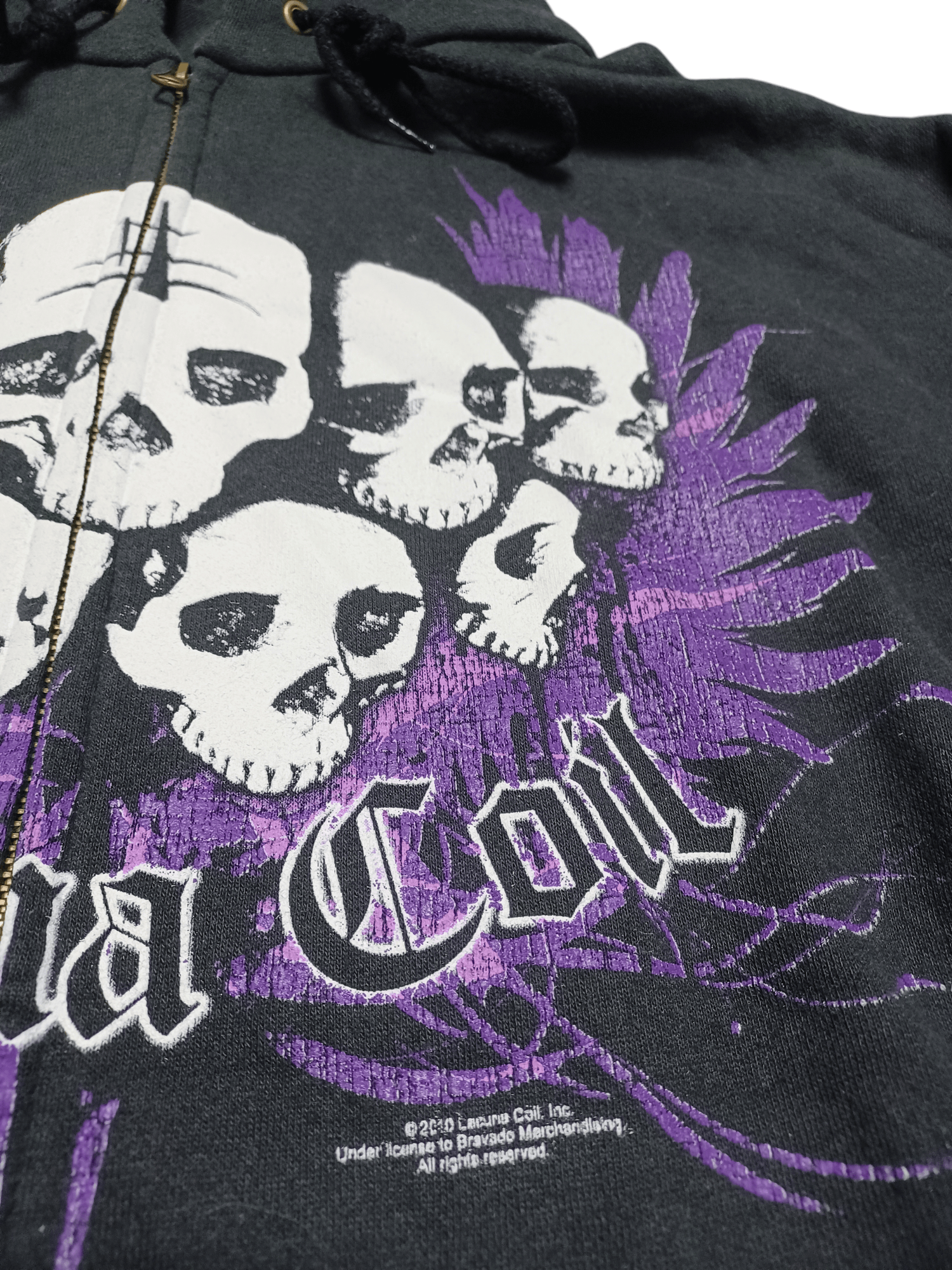 Fruit Of The Loom LACUNA COIL 2010 VINTAGE SKULLS FOTL ZIP HOODIE ON FLEECE Size US M / EU 48-50 / 2 - 3 Thumbnail