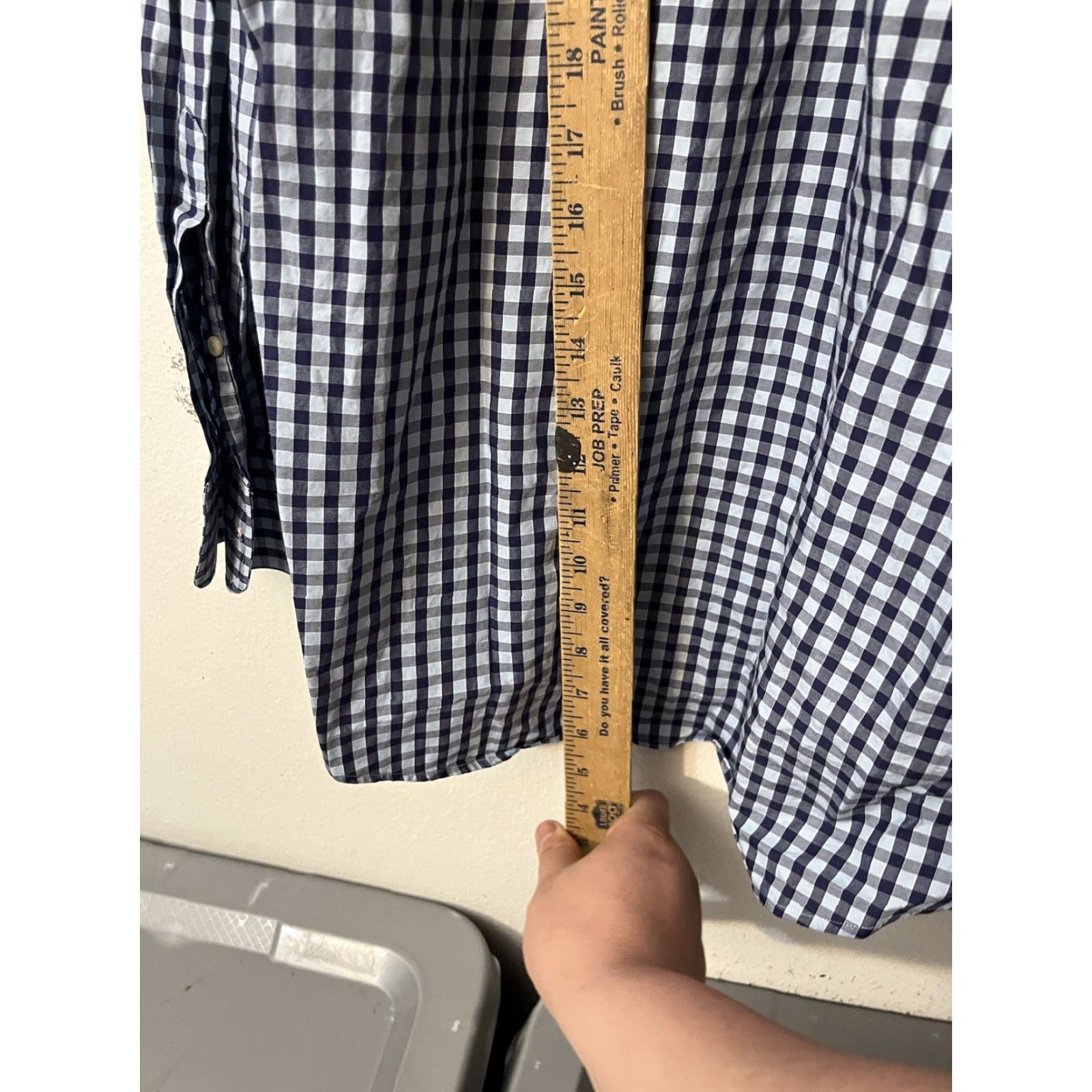 Peter Millar Peter Millar Shirt Men's Large Cotton Blue Gingham Long Sleeve Button-Down Size US L / EU 52-54 / 3 - 4 Thumbnail