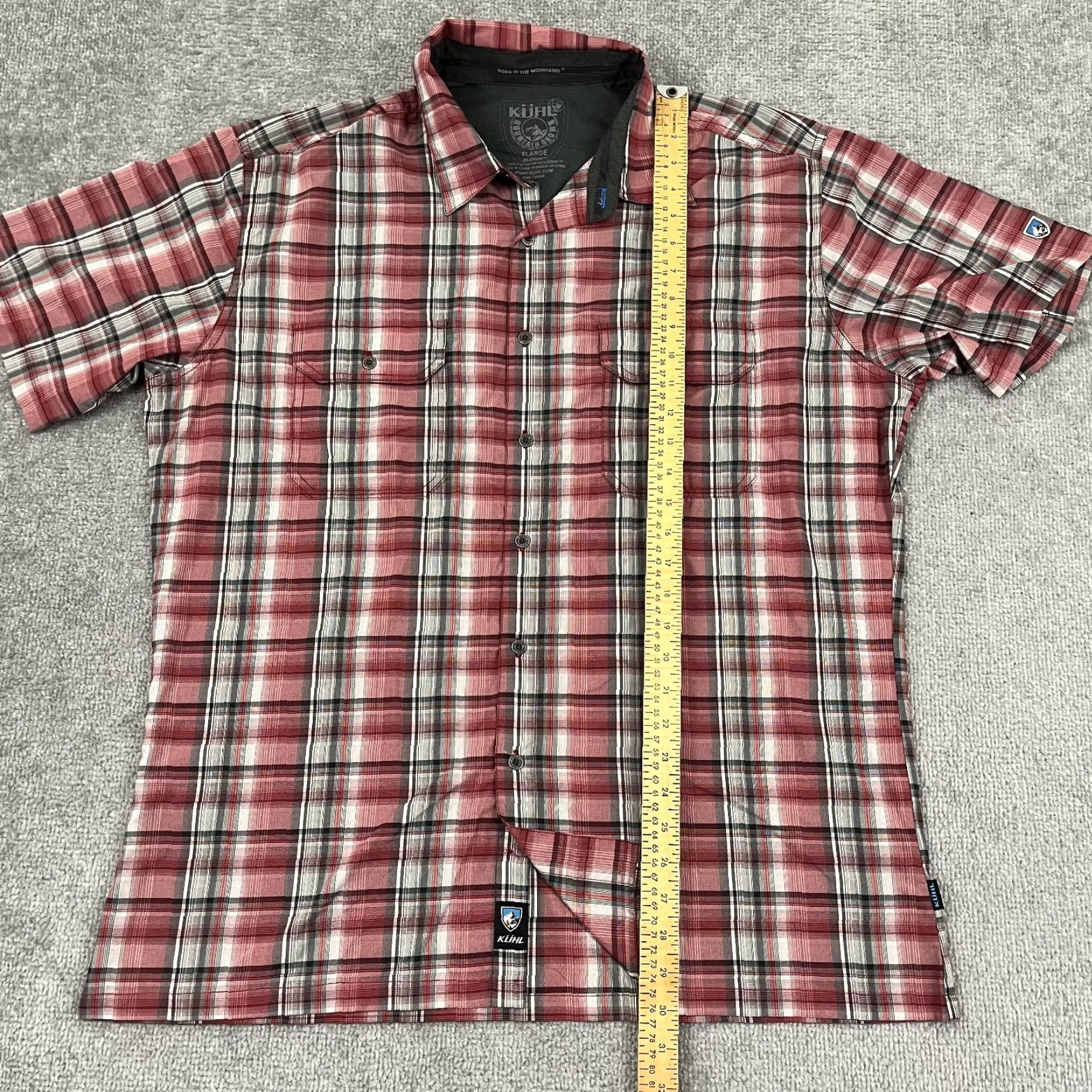 X-LARGE Kuhl Eluxur Shirt Mens XL X-Large Red Plaid Hiking Outdoor Camping Button Up S/S Size US XL / EU 56 / 4 - 5 Thumbnail