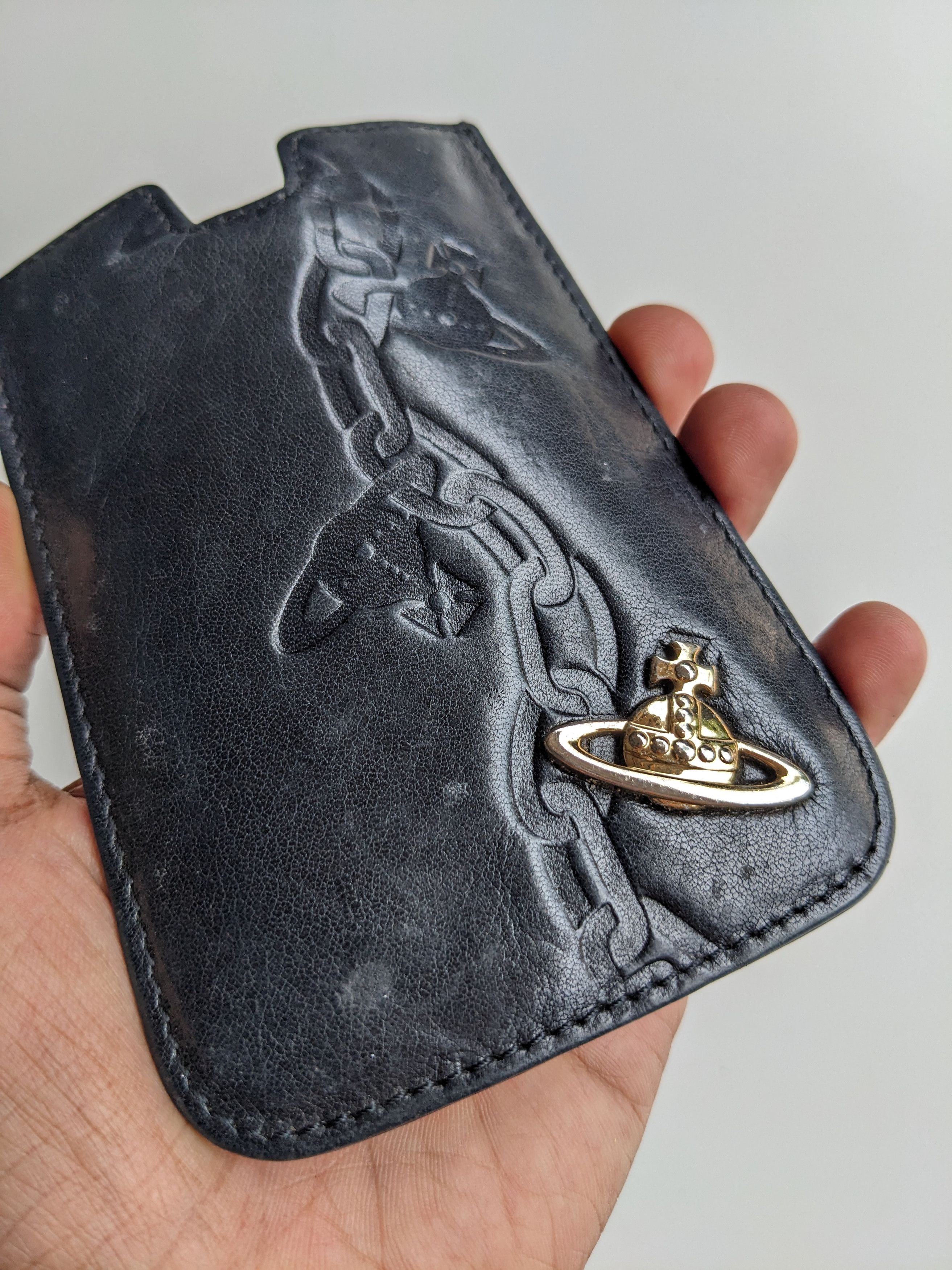 Vivienne Westwood leather phone case orb logo