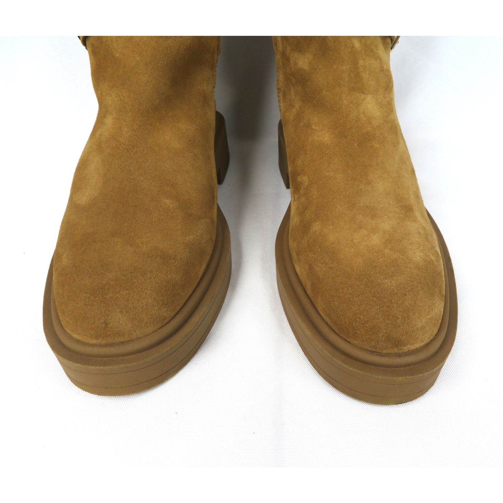 Zara ZARAan Genuine Suede Harness Ankle Boots Faux Fur Lining Size US 9 / IT 39 - 3 Thumbnail