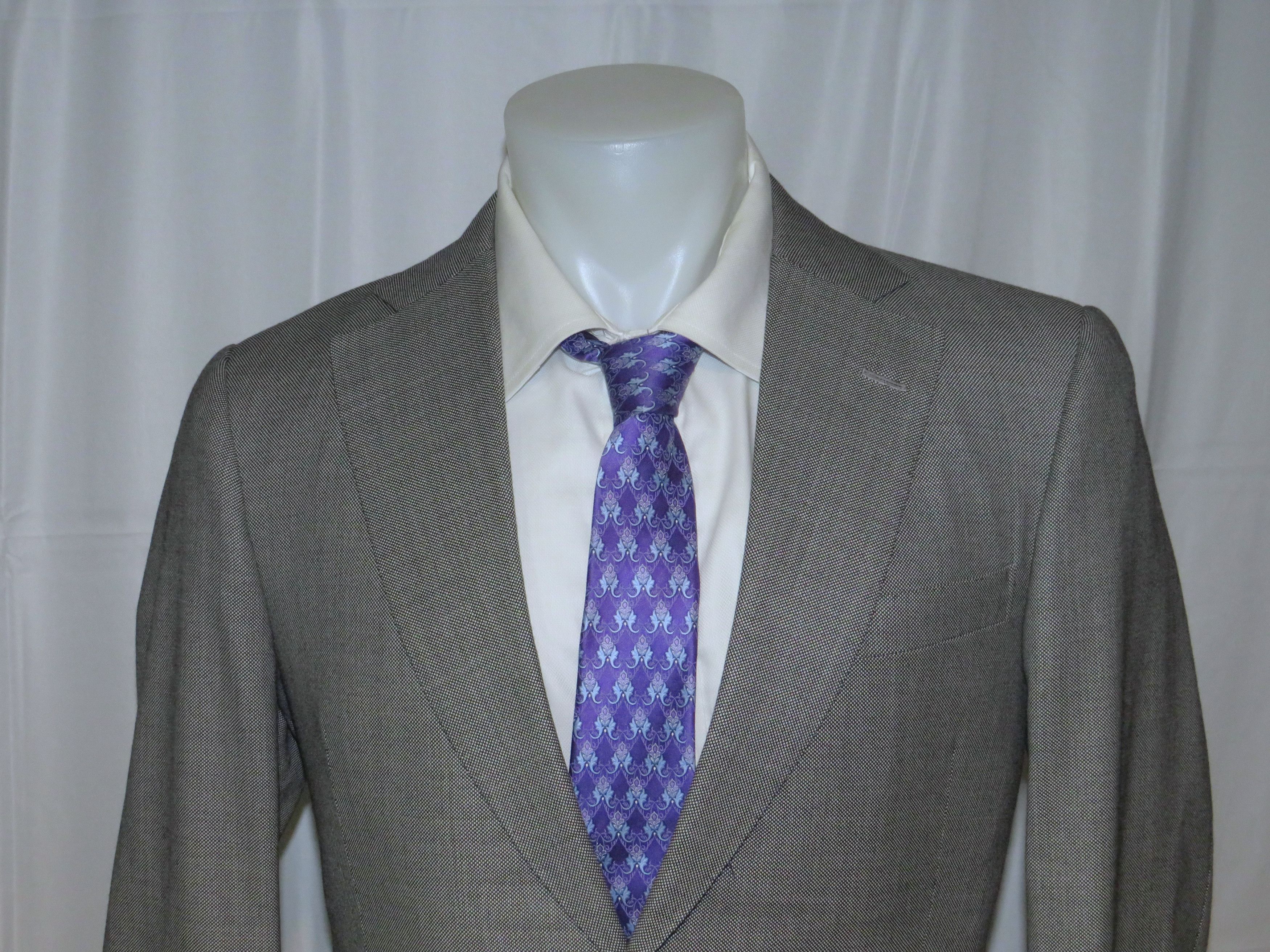 Henry Poole × Savile Row Bespoke Gray Birdseye Two Button Suit 36S Size 36S - 4 Thumbnail