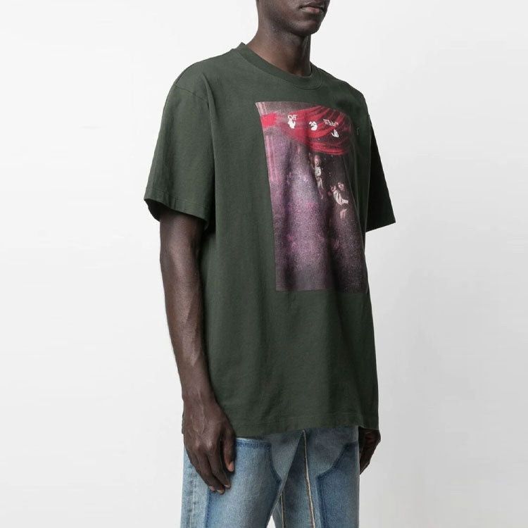 Off-White Green Sprayed Caravaggio Arrows Oversized T-Shirt Size US XS / EU 42 / 0 - 2 Thumbnail