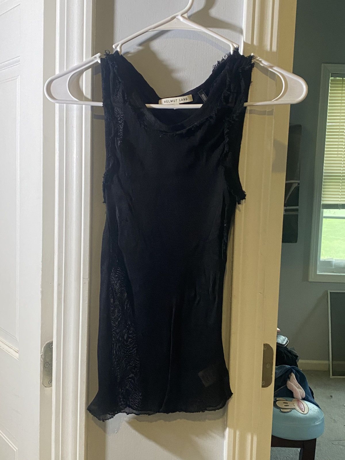 Helmut Lang Helmut Lang black knit mesh top Size S / US 4 / IT 40 - 2 Thumbnail