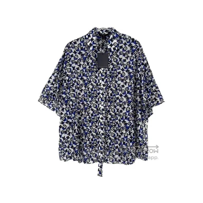 Louis Vuitton Louis Vuitton Blue full logo cotton shirt Size US XXS / EU 40 - 1 Thumbnail