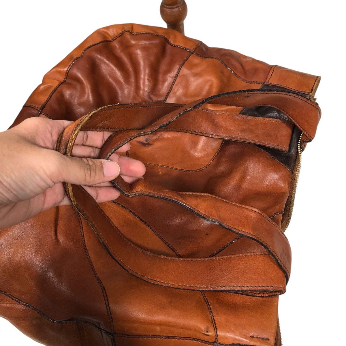 Vintage 📌Vtg Genuine Patchwork Leather Handbag Desmo Made in Italy Size ONE SIZE - 11 Thumbnail