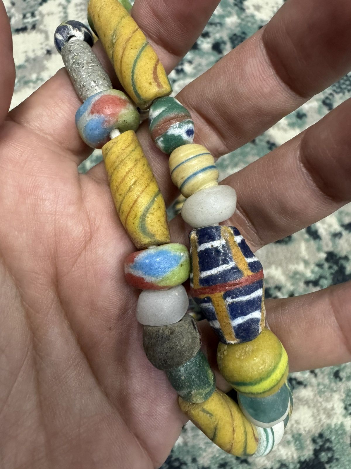 Jewelry VINTAGE VENETIAN AFRICAN GLASS TRADE BEADS STRAND NECKLACE Size 30 - 6 Thumbnail