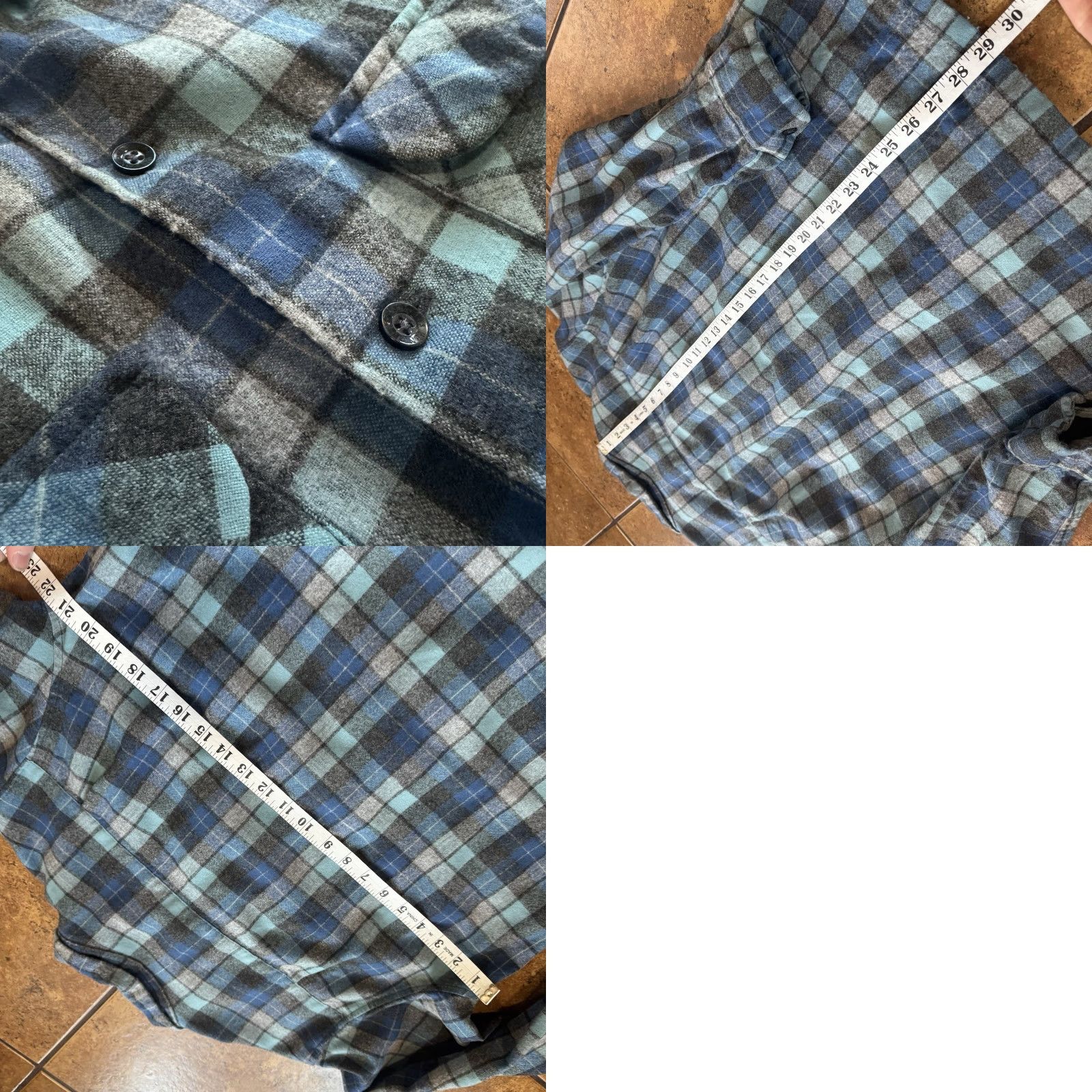 Pendleton VTG Pendleton Board Shirt Wool Large Gray Blue Shadow Plaid USA Mens L Button-Up Collar Ship Worldwide Size US L / EU 52-54 / 3 - 8 Thumbnail