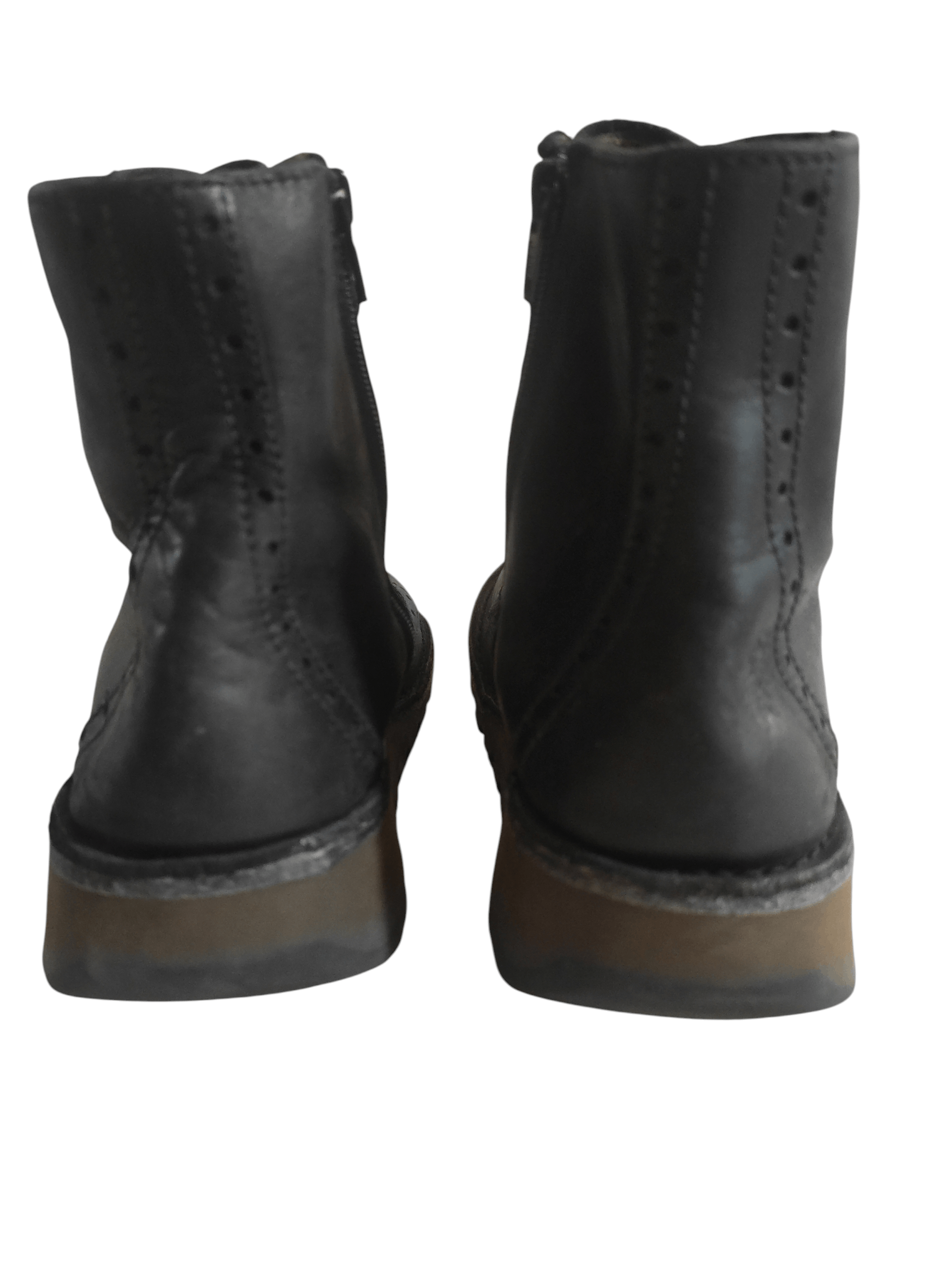 Fly London FLY LONDON Leather Brogue Low-wedge Lace-up ankle Boots Size US 9 / IT 39 - 4 Thumbnail
