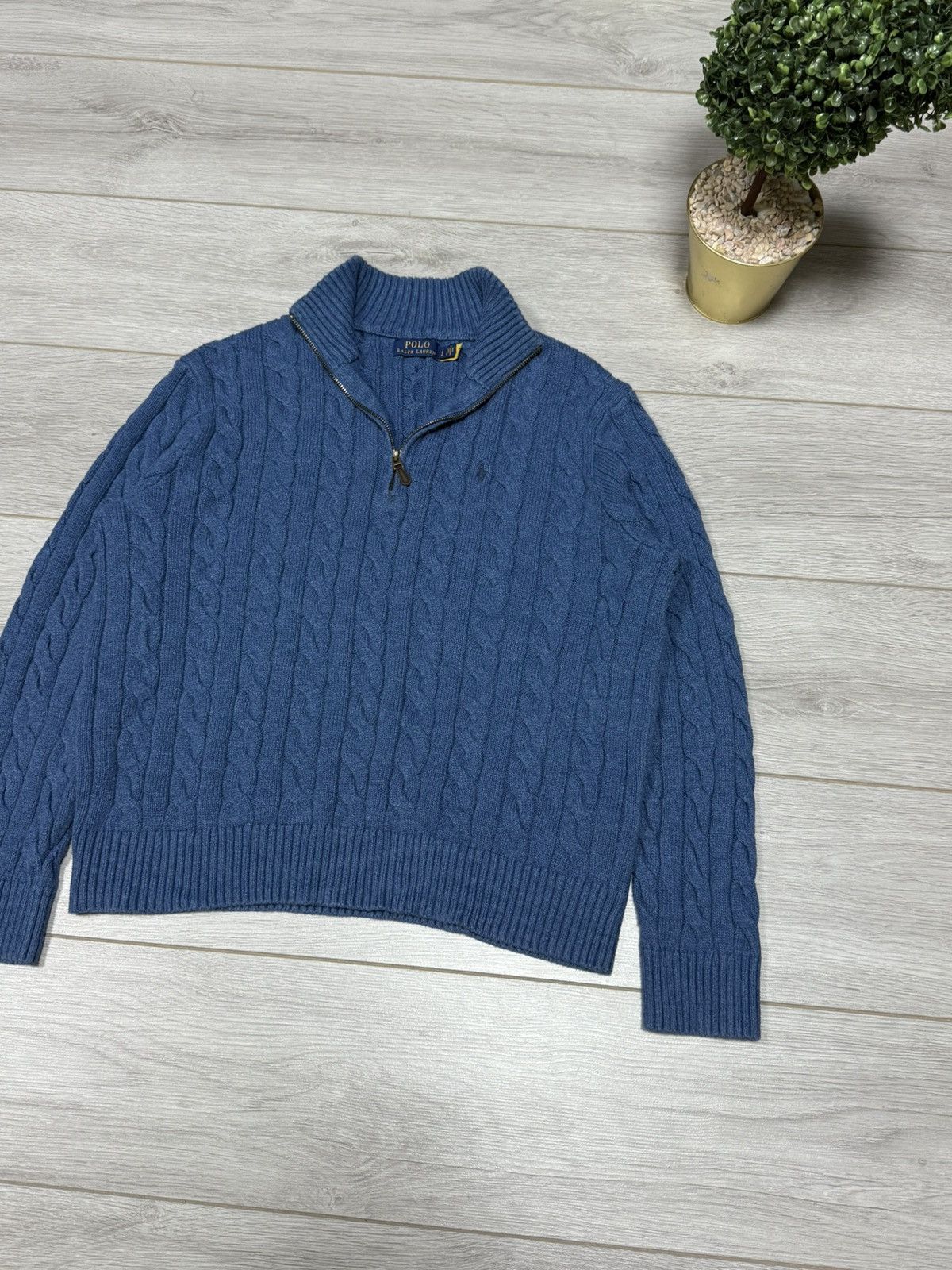 Polo Ralph Lauren Polo Ralph Lauren 1/4 zip sweater woven Size US L / EU 52-54 / 3 - 3 Thumbnail