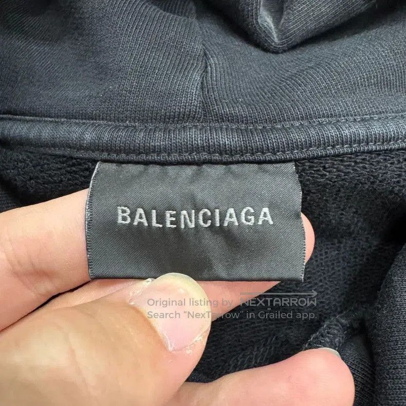 Balenciaga Balenciaga Distressed Rhinestone Letter Hoodie. Size US M / EU 48-50 / 2 - 2 Thumbnail