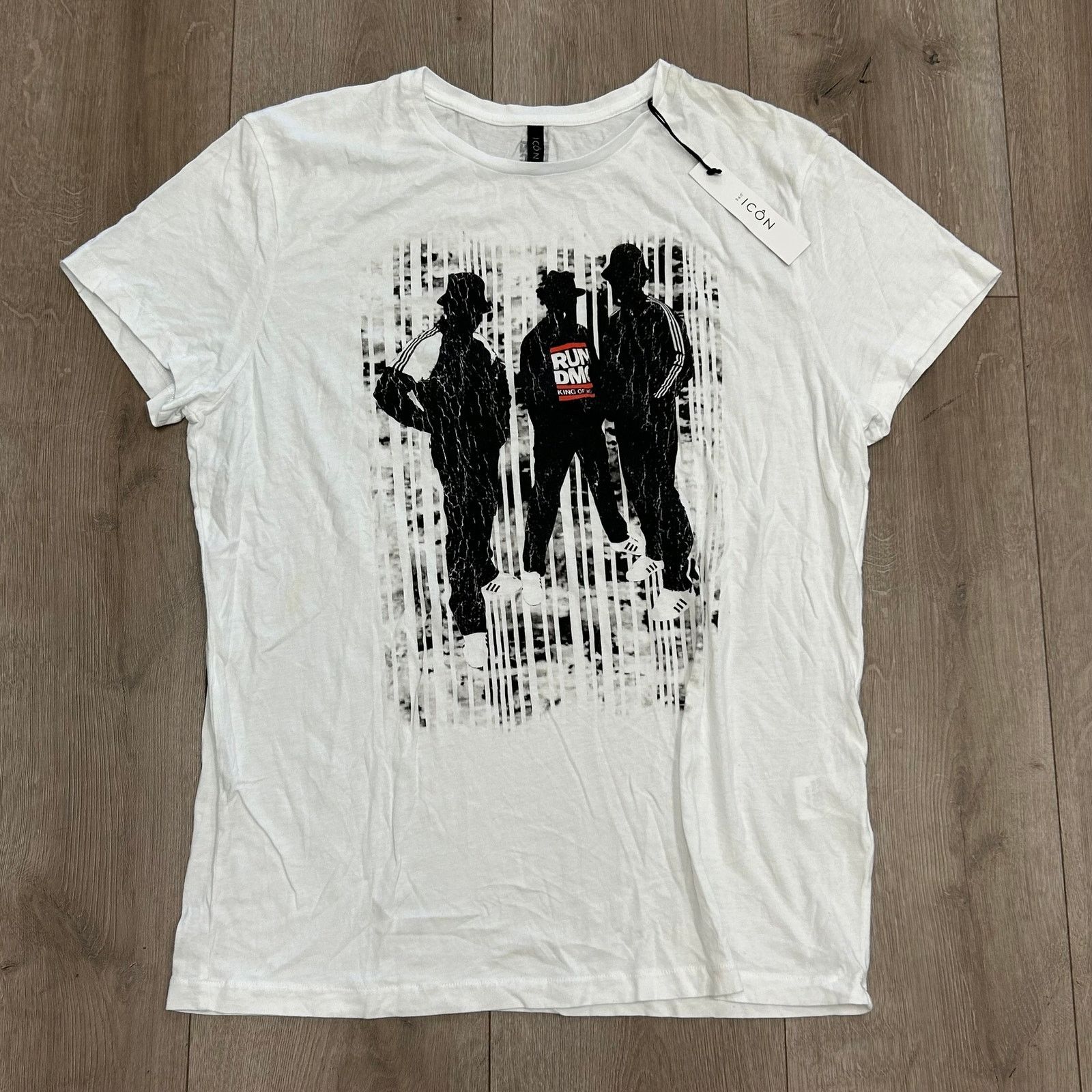 Vintage 360 Icon Run DMC Photo Tee T Shirt White size Womens Large L Size L / US 10 / IT 46 - 1 Thumbnail