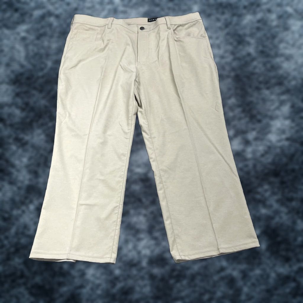 Vintage Dunning Golf Pants Mens 40x25 Beige Stretch Knit Khakis Casual Straight Leg Pockets Zip Fly 40/30 Regular Modern Performance Bottoms Size US 40 / EU 56 - 1 Thumbnail