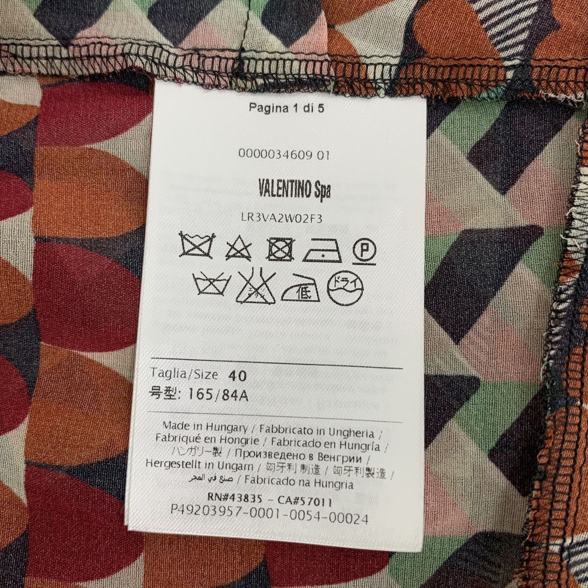 Valentino Valentino Geometric Printed Mulberry Silk Dress K26WX Size L / US 10 / IT 46 - 6 Thumbnail