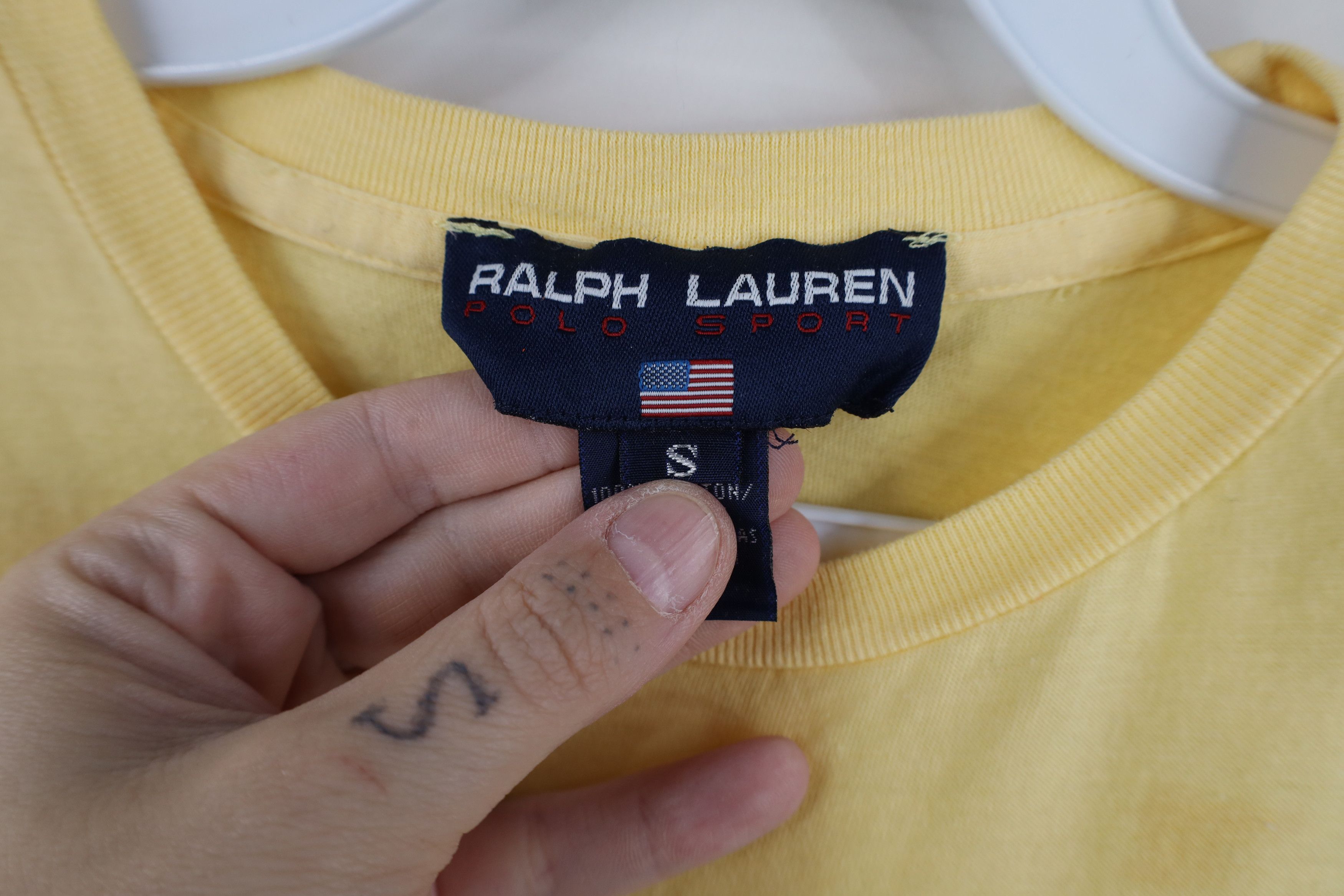 Ralph Lauren Vintage 90s Polo Sport Ralph Lauren Pocket T-Shirt Yellow Size US S / EU 44-46 / 1 - 10 Thumbnail