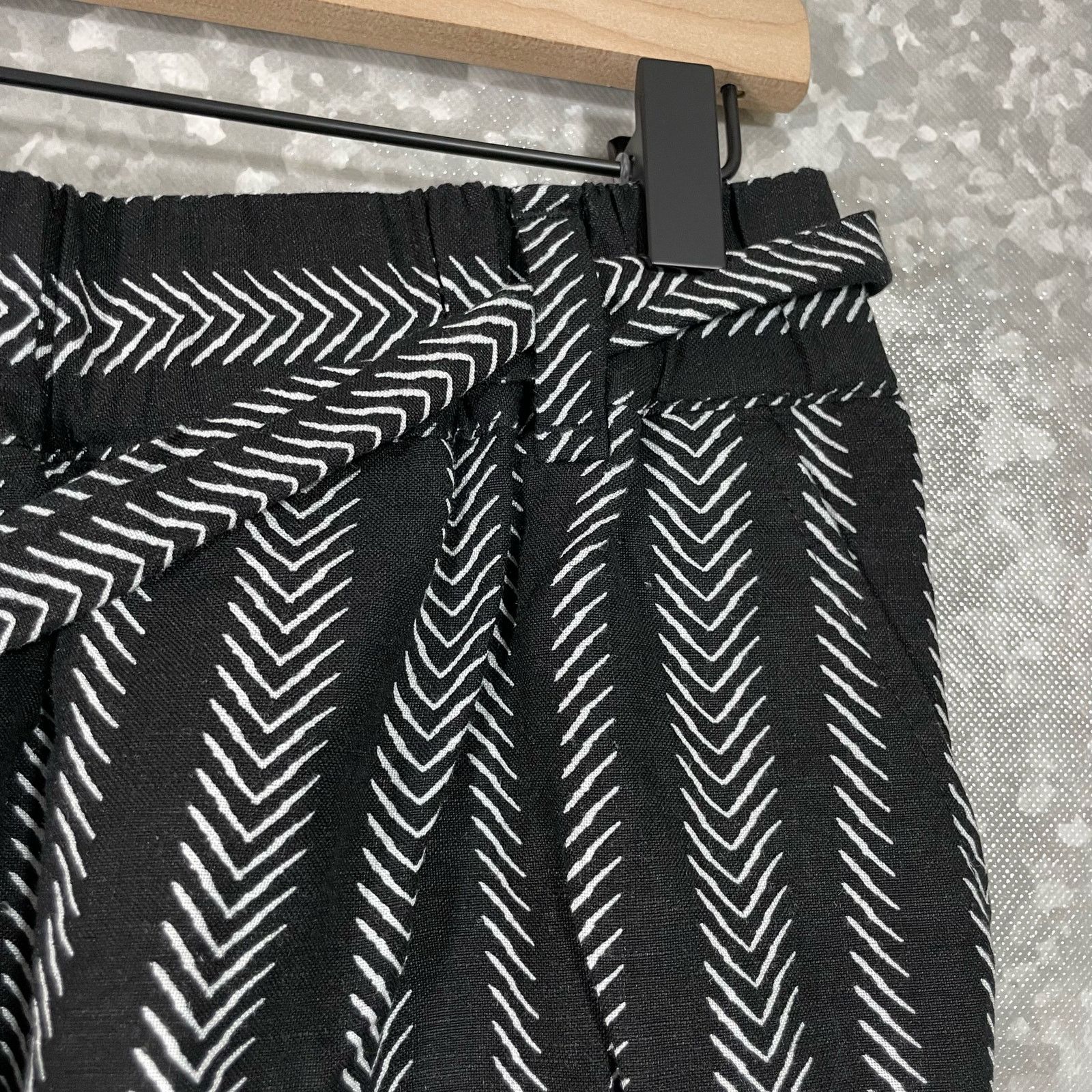 Loft Ann Taylor LOFT Black & White Linen Blend A-Line Skirt Size 28" / US 6 / IT 42 - 2 Thumbnail