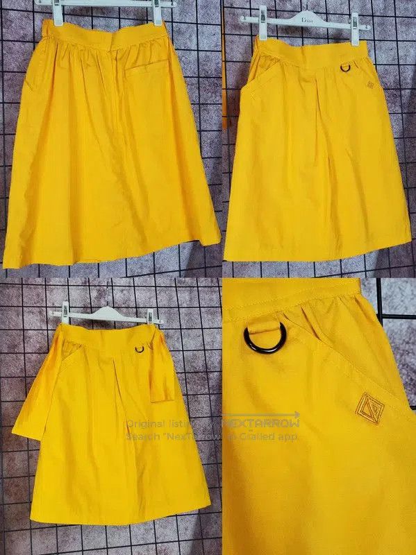 Dior Dior Yellow Cotton Embroidered Mini Skirt . Size 23" - 2 Thumbnail