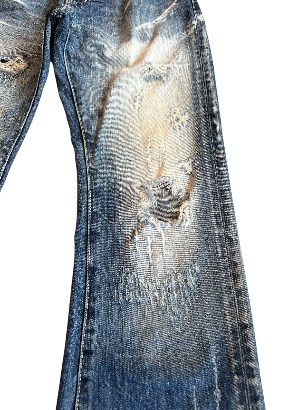 Japanese Brand Vintage La Gate Distressed Flare Low Rise Jean Size US 30 / EU 46 - 6 Thumbnail