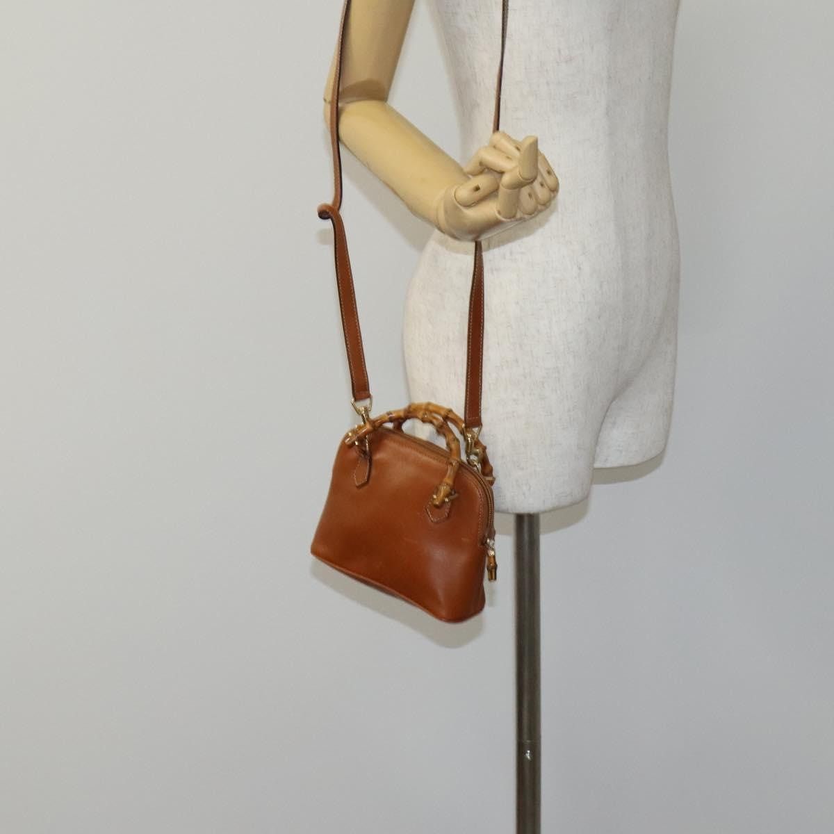 Gucci GUCCI Bamboo Hand Bag Leather Brown Gold 007 2032 007 2032 Size ONE SIZE - 22 Thumbnail