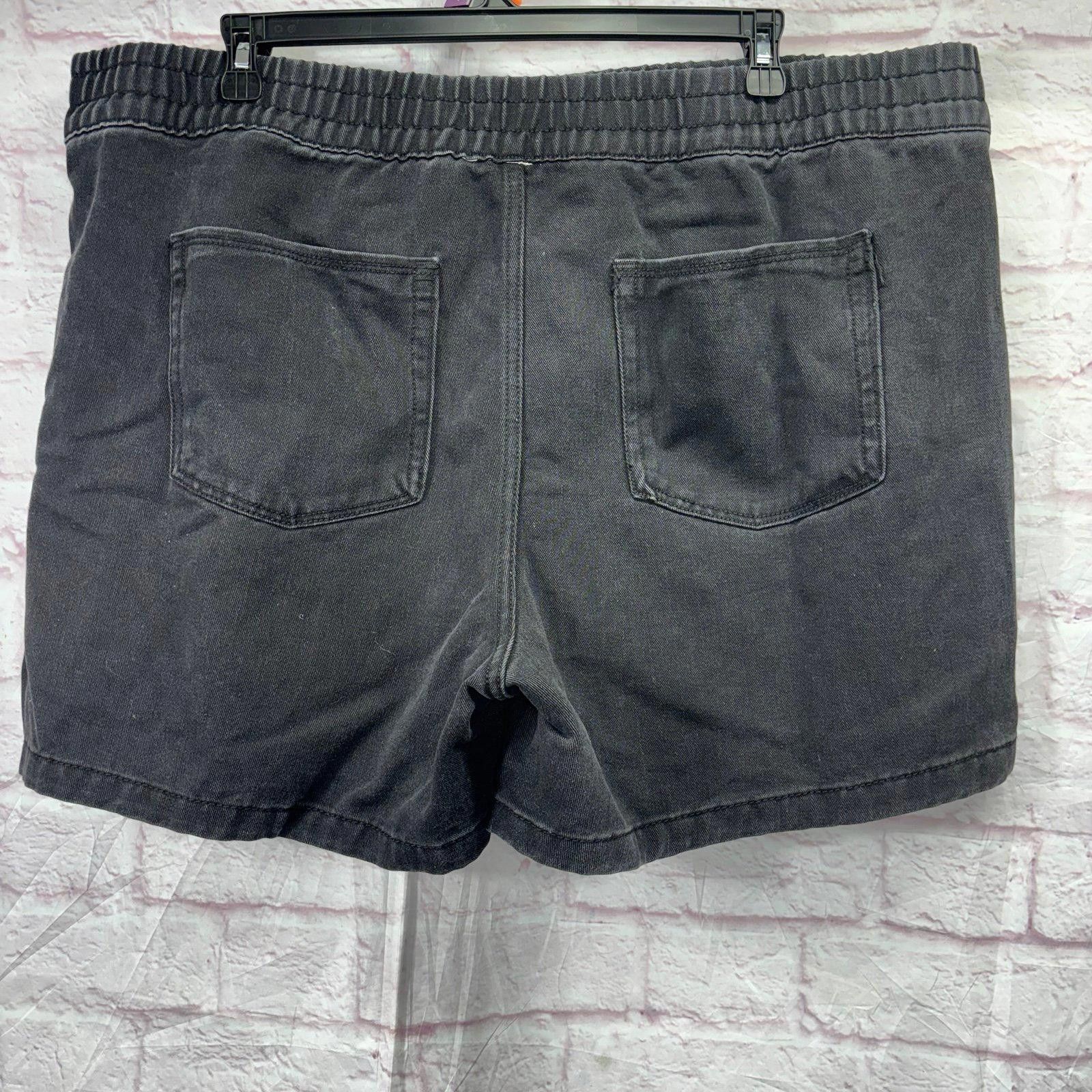 Other Terra & Sky Women's Casual Gray/Black 2X Shorts Size 42" / US 20 - 5 Thumbnail