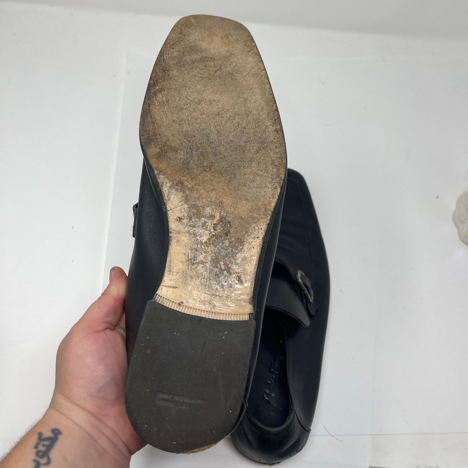 Salvatore Ferragamo Salvatore Ferragamo Men’s Slip On Black Leather Loafers 9.5 Size US 9.5 / EU 42-43 - 8 Thumbnail