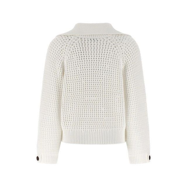 Brunello Cucinelli BRUNELLO CUCINELLI Openwork Panama Sweater New & Authentic ( Size M / US 6-8 / IT 42-44 - 2 Thumbnail