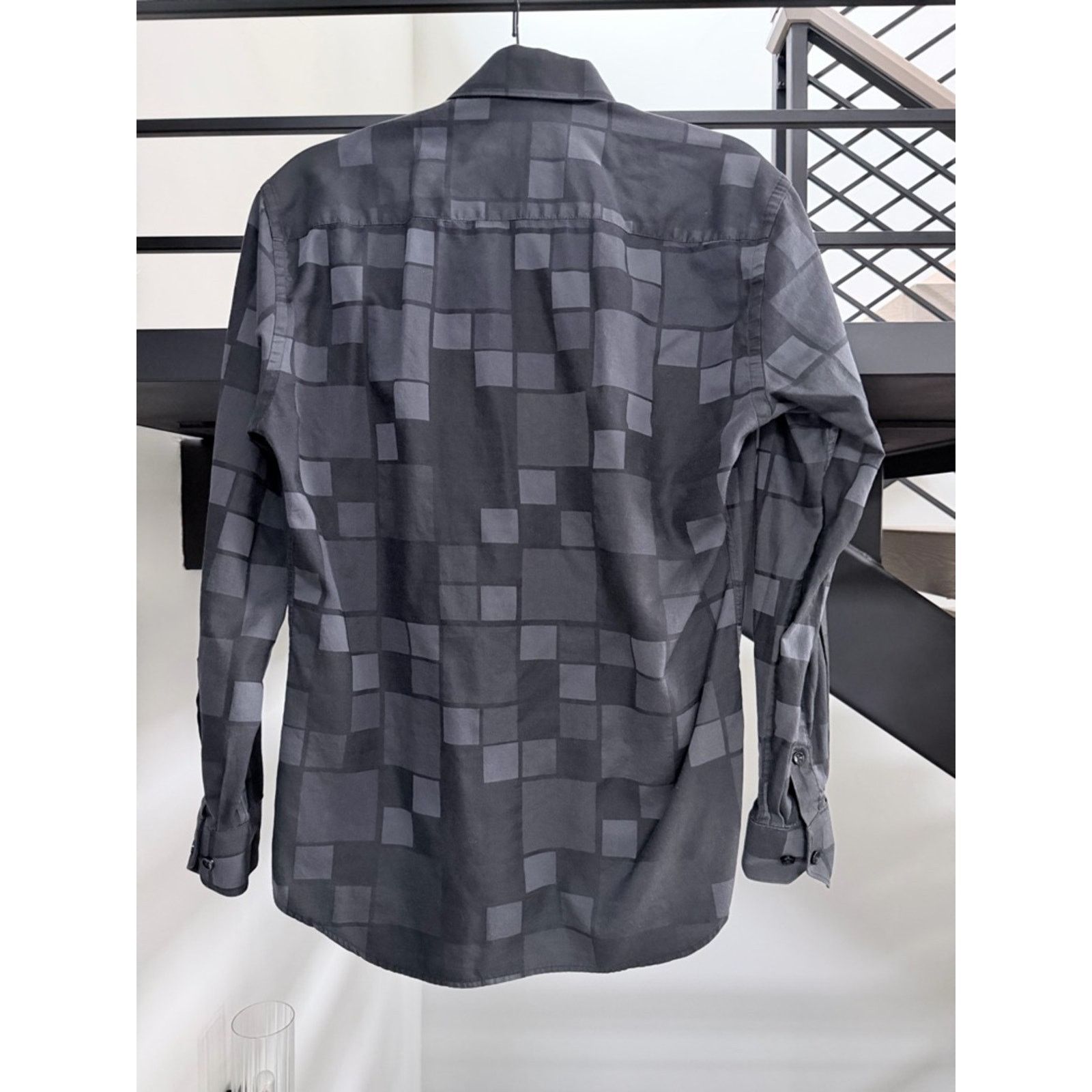 Other Bertigo Men's Black Checker Satin Dress Shirt S. 100% Cotton Size US S / EU 44-46 / 1 - 10 Thumbnail