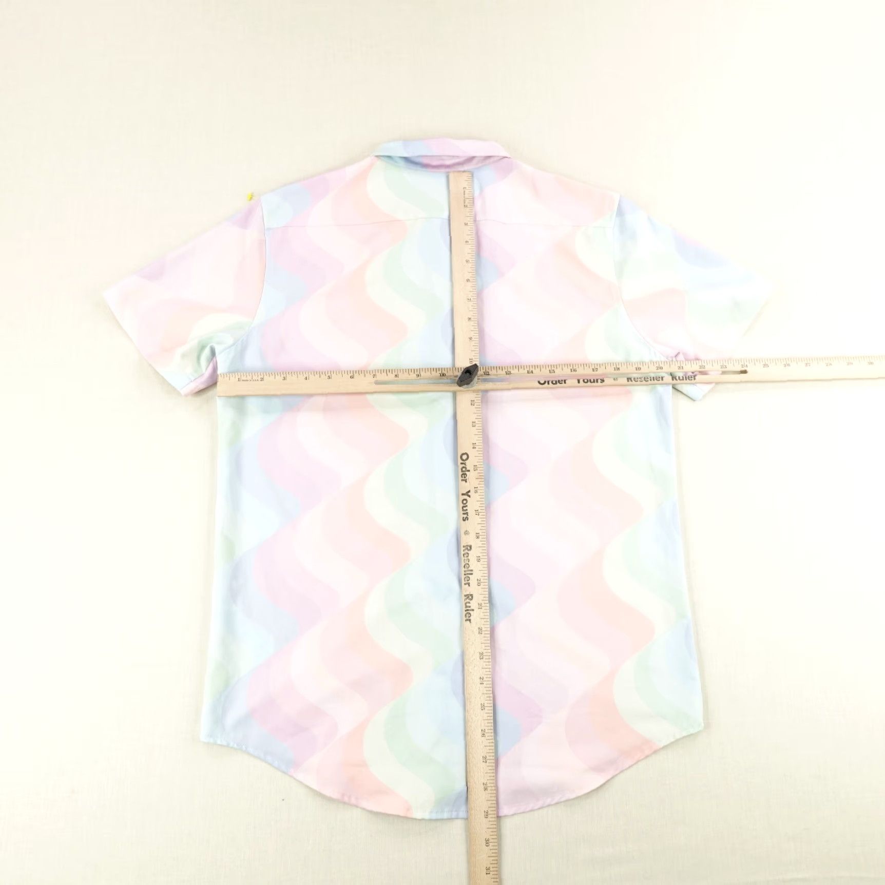 Pinko Mavrans Shirt Mens Medium Pink Green Blue Pastel Abstract Performance Coconut Size US M / EU 48-50 / 2 - 7 Thumbnail