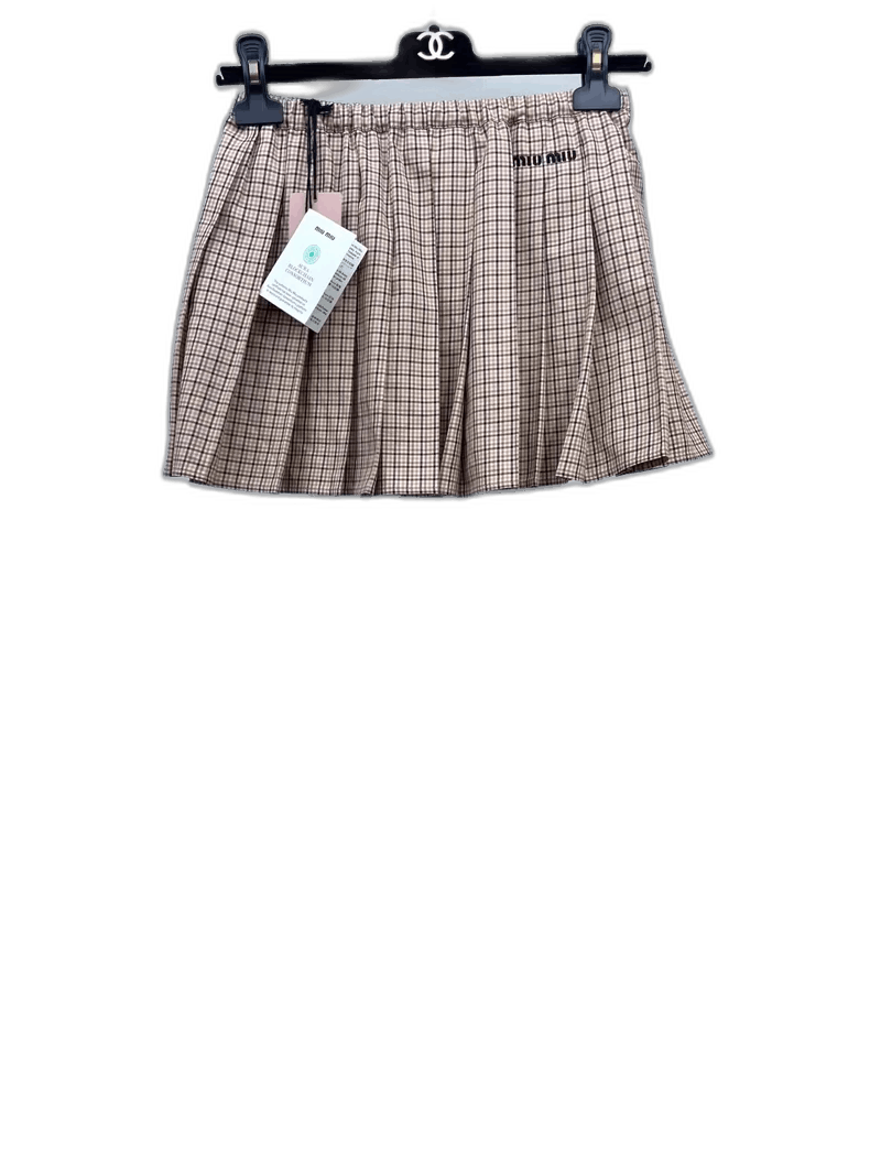 Miu Miu Miu Miu Plaid Shirt and Pleated Skirt Set-yf Size US 36 / EU 52 - 1 Thumbnail