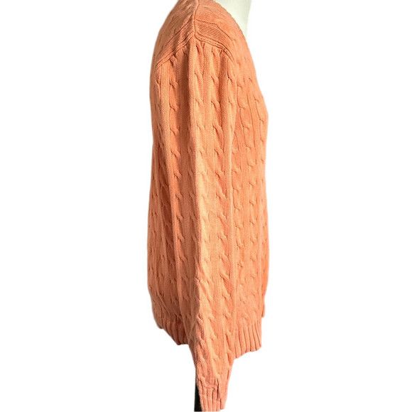 Ralph Lauren Ralph Lauren Cableknit Pullover V-Neck Sweater in Orange - M Size M / US 6-8 / IT 42-44 - 5 Thumbnail